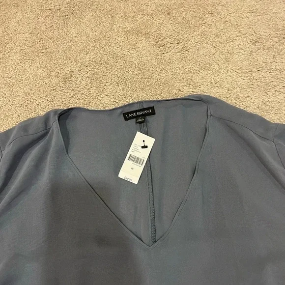 Lane Bryant V-Neck Flutter Sleeve Blouse - Picture 6 of 8